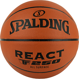 Мяч баск. SPALDING TF-250 React 76801z, р.7, композит. кожа (ПУ), коричн-черн.